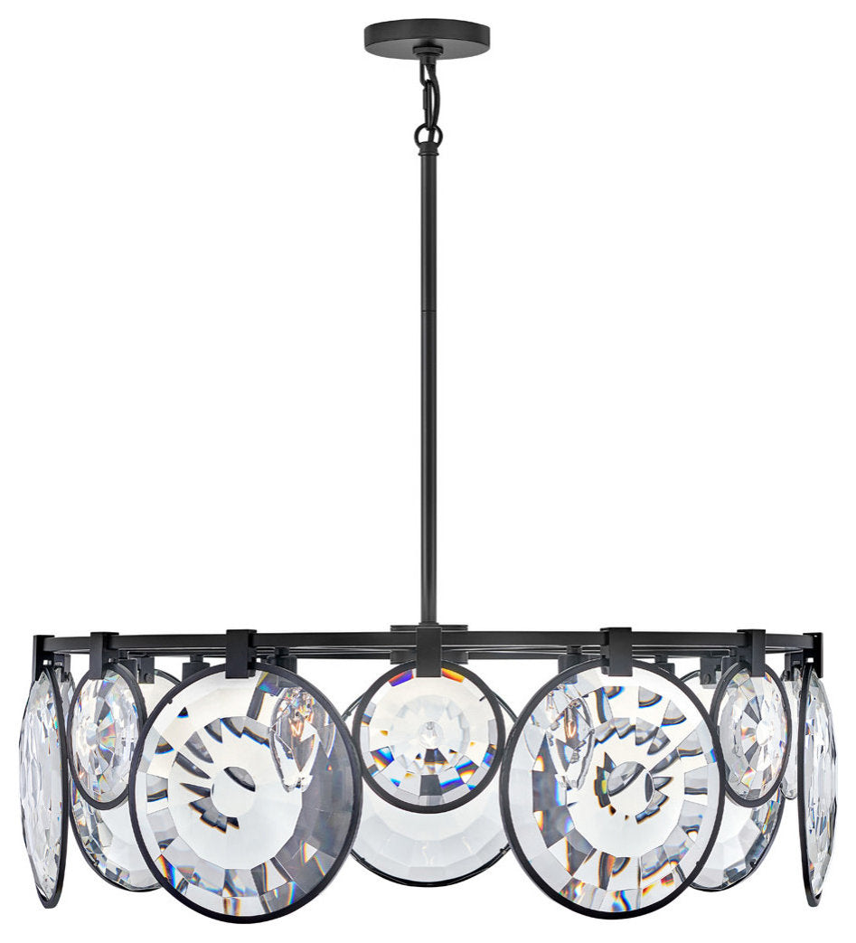 Fredrick Ramond FR31265 Nala 7 Light 31"W Drum Pendant - BlackBy Hinkley