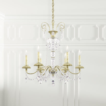 Schonbek At1006N-44H 6 Light Crystal Chandelier, Heirloom SilverBy Schonbek