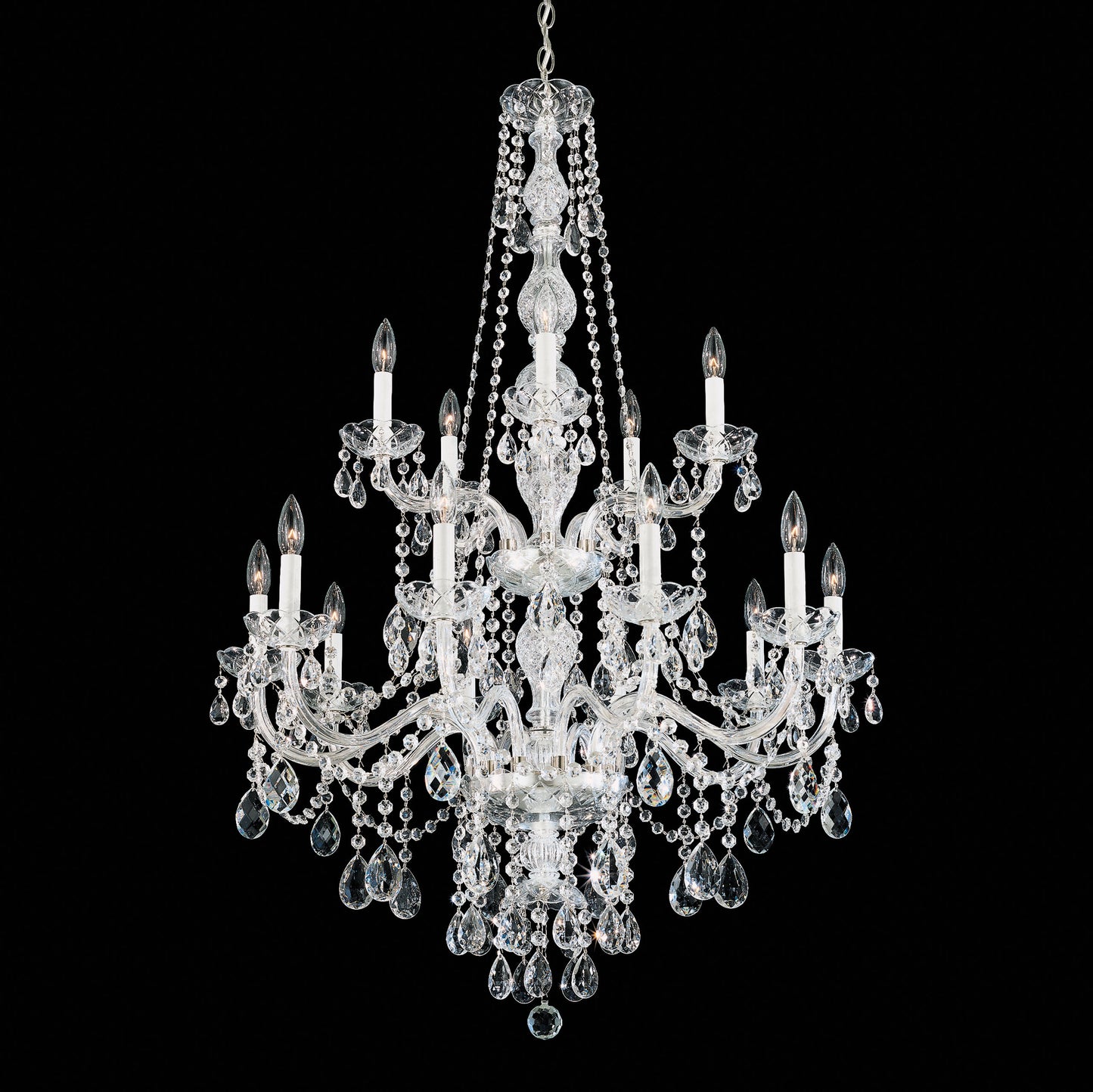 Arlington 15-Light Chandelier in Silver With Clear Heritage CrystalBy Schonbek
