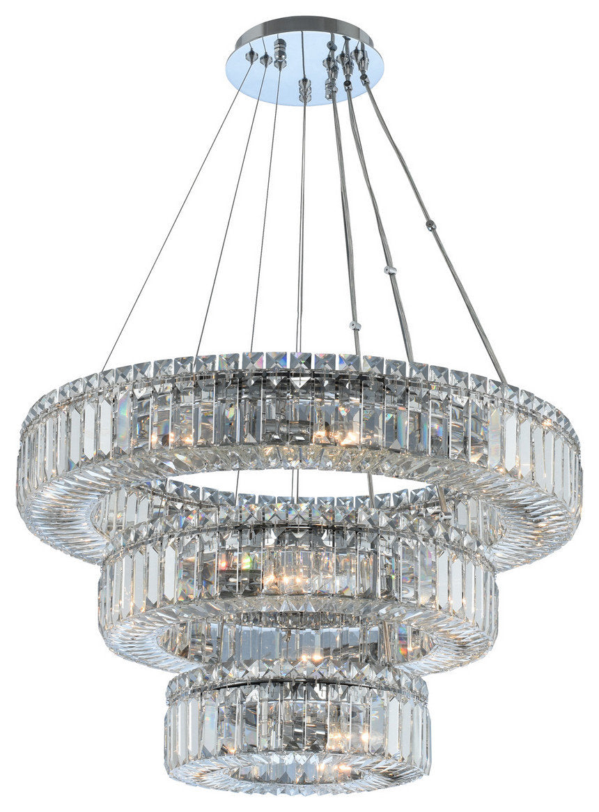 Rondelle 3 Tier Pendant in ChromeBy Allegri Crystal by Kalco Lighting