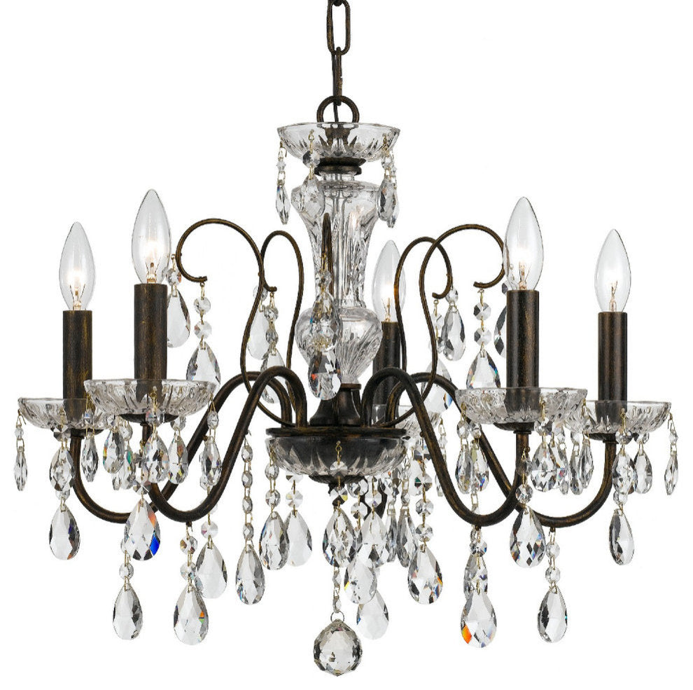 Crystorama Butler 5 Light Chandelier 3025-EB-CL-SAQ - English BronzeBy Crystorama Lighting