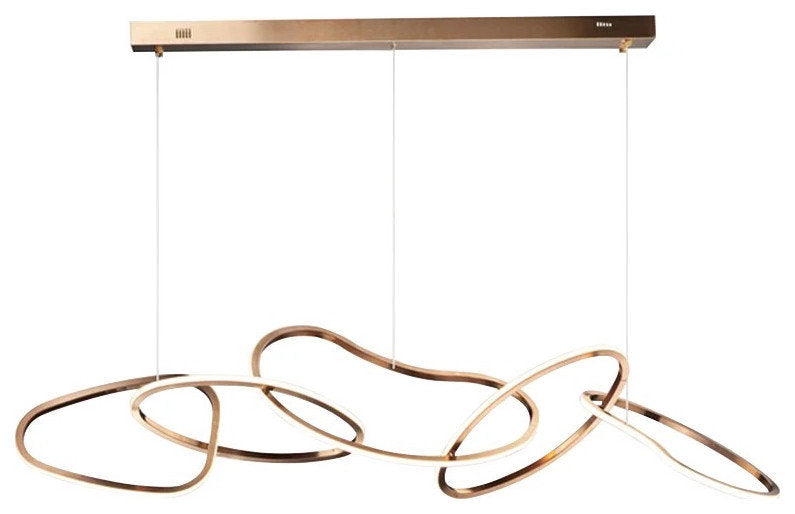 Akari Circular Chandelier Lighting, L59"By Akari Lanterns