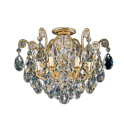 Schonbek 3784-22S 6 Light Crystal Semi-Flush, Heirloom GoldBy Schonbek