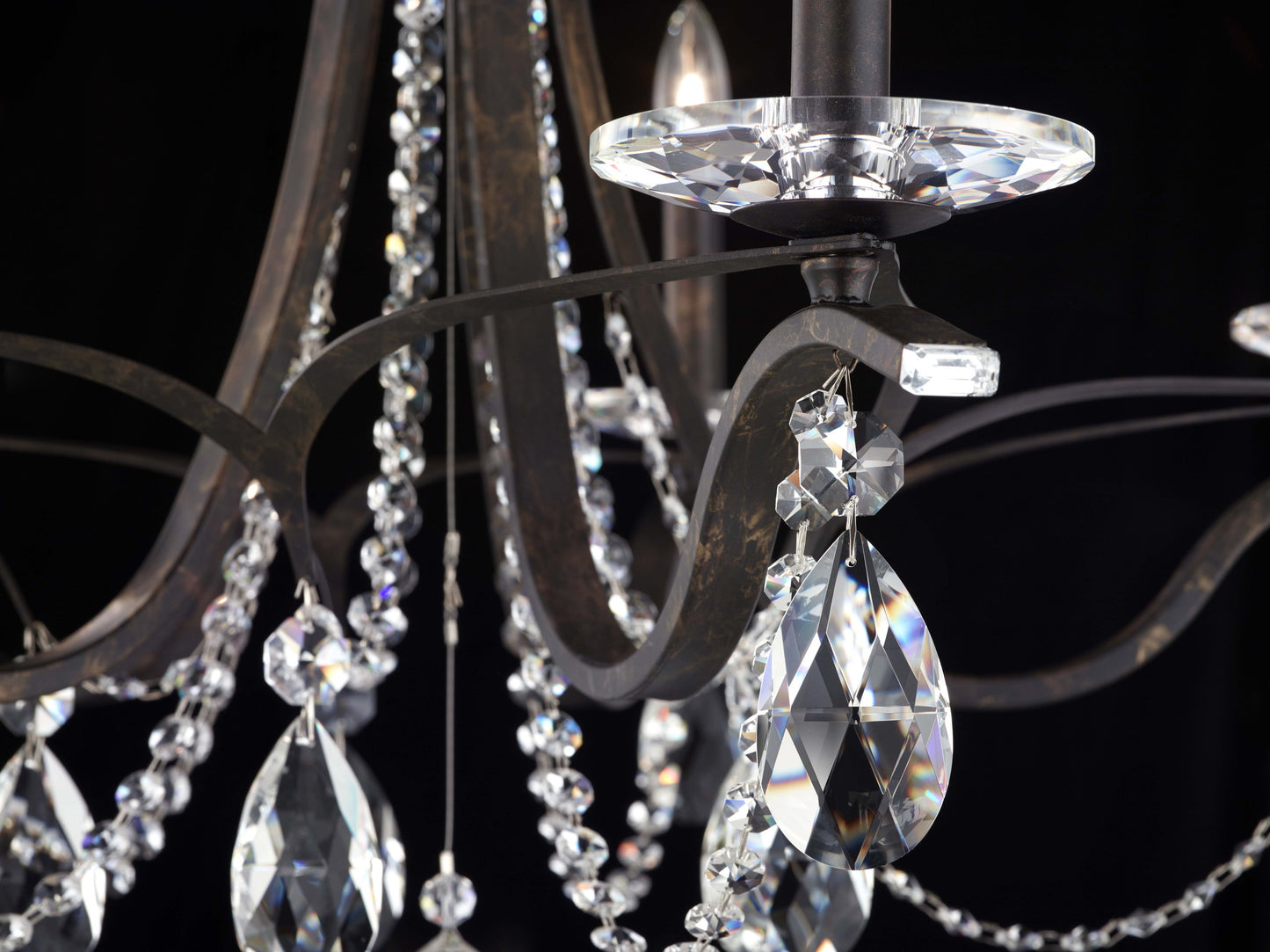Schonbek Va8312N-76H 5 Light Crystal Semi-Flush, Heirloom BronzeBy Schonbek
