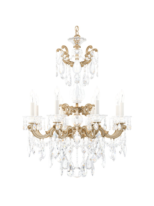 Schonbek 5007-27S 8 Light Crystal Chandelier, Parchment GoldBy Schonbek