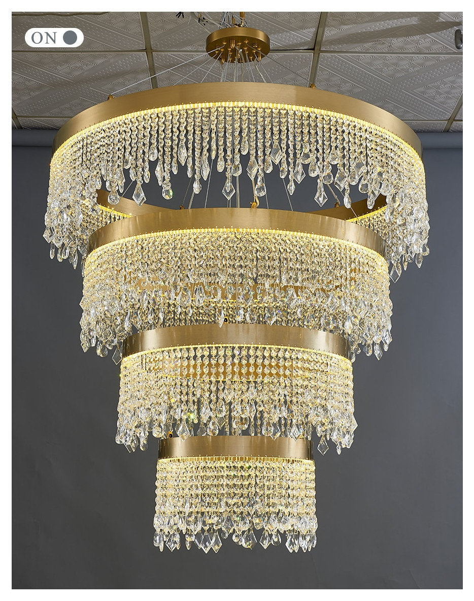 Loda | Multi-level Chic Large Crystal Chandelier, Warm Light 3000kBy Miron Demid LLC