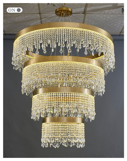 Loda | Multi-level Chic Large Crystal Chandelier, Warm Light 3000kBy Miron Demid LLC