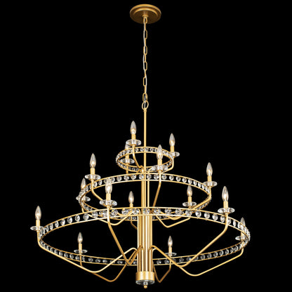 .-     Monroe 15-Lt 3-Tier  Chandelier - Antique GoldBy Varaluz