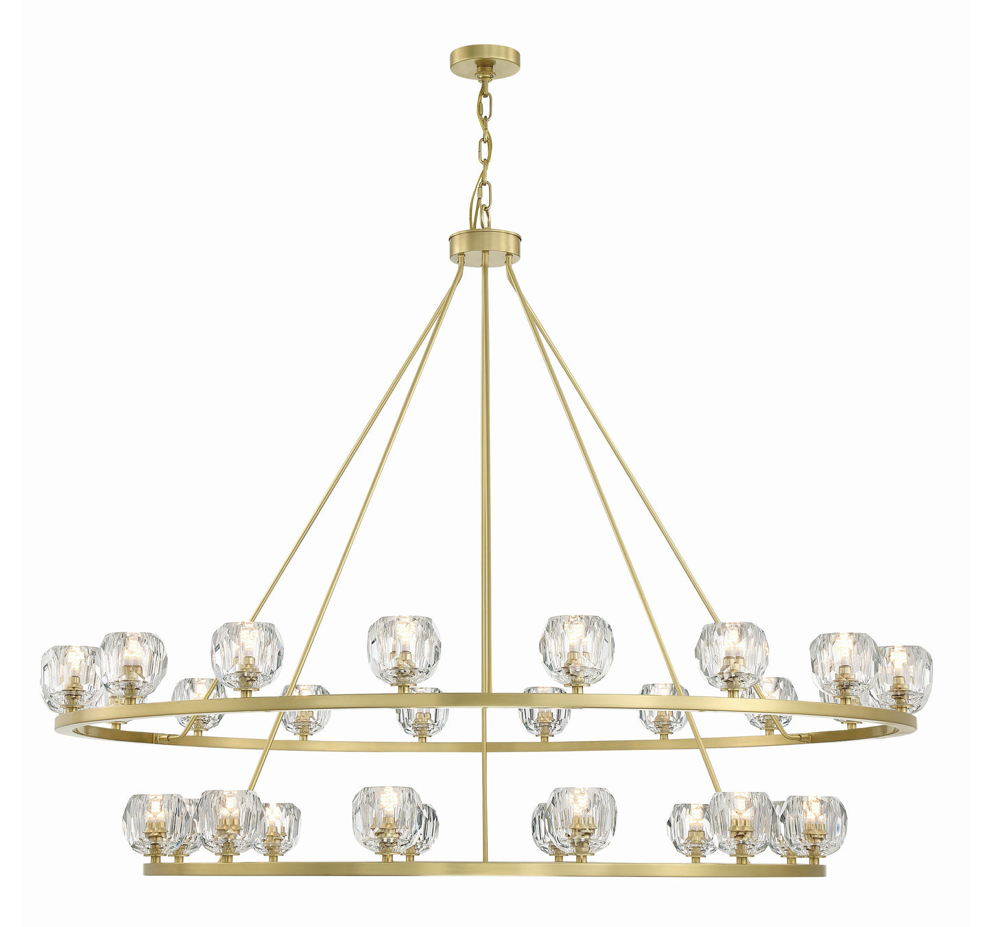 Aragon 30-Light Soft Brass Chandelier, Faceted Cut CrystalBy Crystorama Lighting
