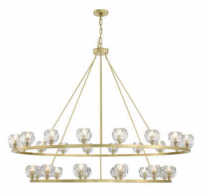 Aragon 30-Light Soft Brass Chandelier, Faceted Cut CrystalBy Crystorama Lighting