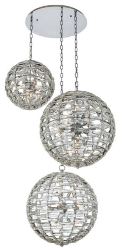 Allegri 037254-FR001 Alta 30 Light 46"W Crystal Multi Light - Polished ChromeBy Allegri Crystal by Kalco Lighting