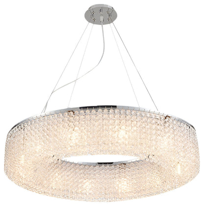 Algund | Round Gold/Chrome Simple LED Crystal Chandelier For Living Room, Dia39.4"By Miron Demid LLC