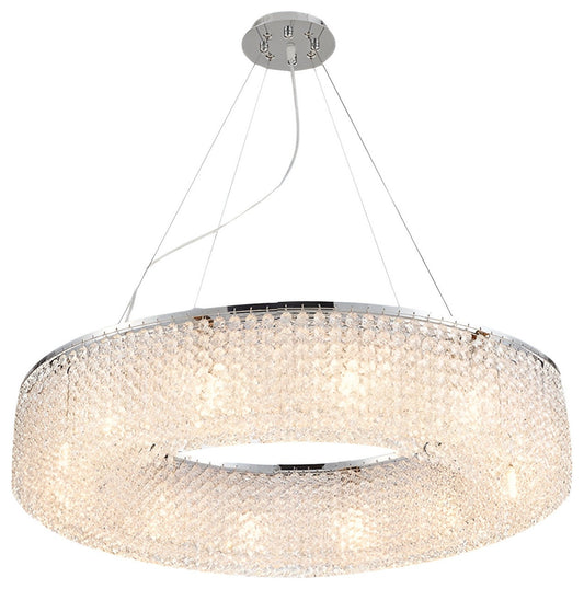 Algund | Round Gold/Chrome Simple LED Crystal Chandelier For Living Room, Dia39.4"By Miron Demid LLC