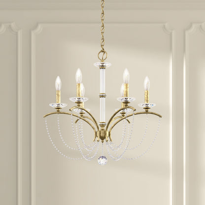 Schonbek Bc7106N-44H 6 Light Crystal Chandelier, Heirloom SilverBy Schonbek