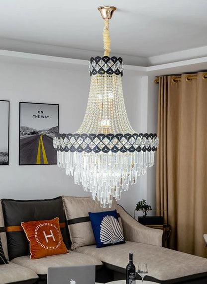 Chateauneuf-Grasse | Classical Duplex Crystal Chandelier, Dia23.6xh35.4" / Dia60xh90cm, Warm LightBy Miron Demid LLC