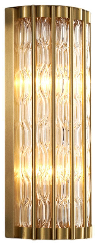 Luxury Golden Crystal Wall Lamp, L7.1xw4.7xh23.6", Warm LightBy Miron Demid LLC
