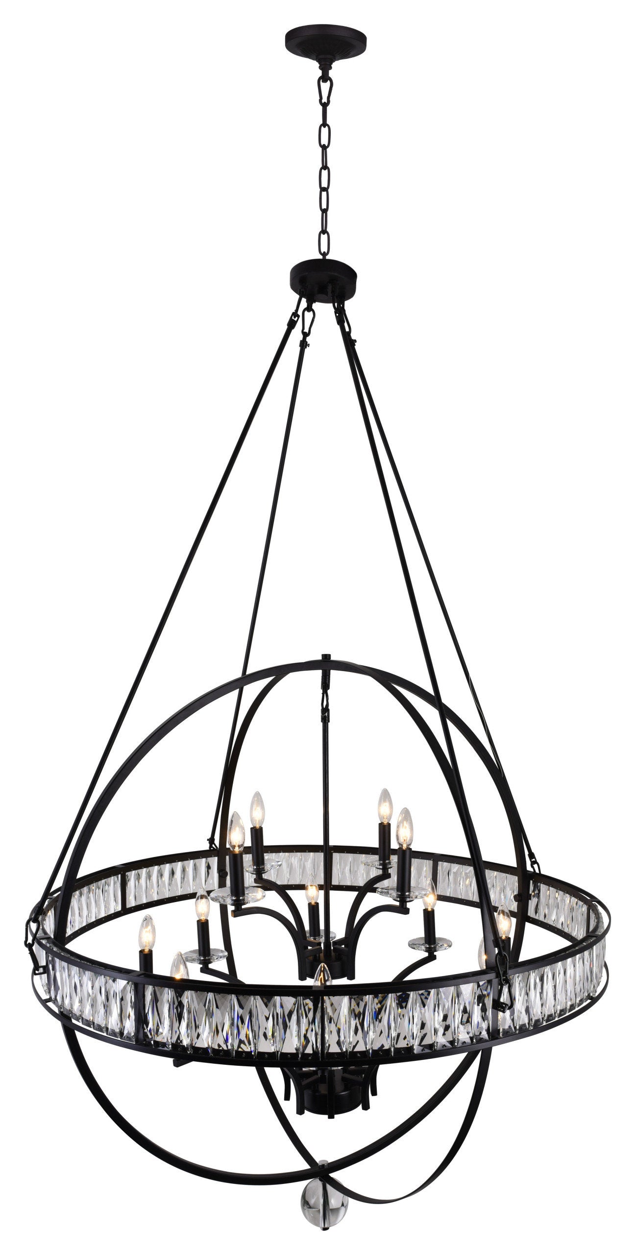 CWI LIGHTING 9957P42-12-101 12 Light Chandelier with Black finishBy CWI Lighting