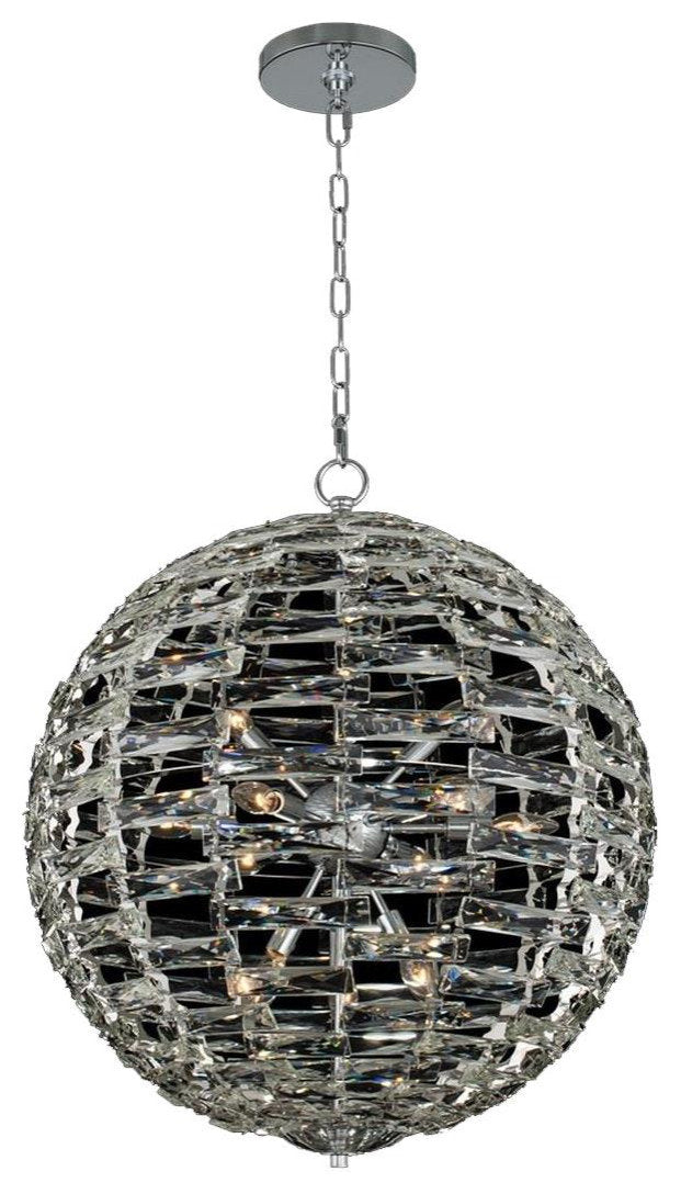 Chrome And Crystal Alta 36" Orb PendantBy KALCO LIGHTING