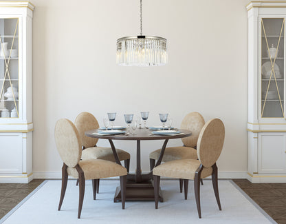 Elegant Lighting 1208D31/RC Sydney 8 Light 32"W Crystal Drum - Matte BlackBy Elegant Furniture & Lighting