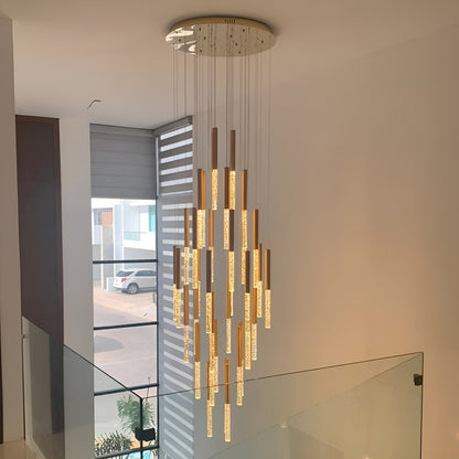Manarola | Long LED Spiral Chandelier, 28 Lights (Spiral)By Miron Demid LLC