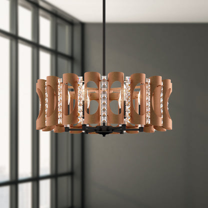 Schonbek Mr1006N-800H 6 Light Crystal Pendant, Corten SteelBy Schonbek