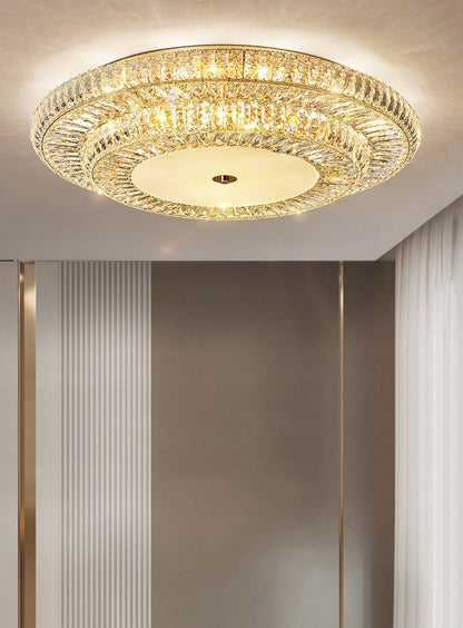 Acqui Terme | Modern Round LED Crystal Ceiling Chandelier, Dia23.6xh4.3", Warm Light, Non-DimmableBy Miron Demid LLC