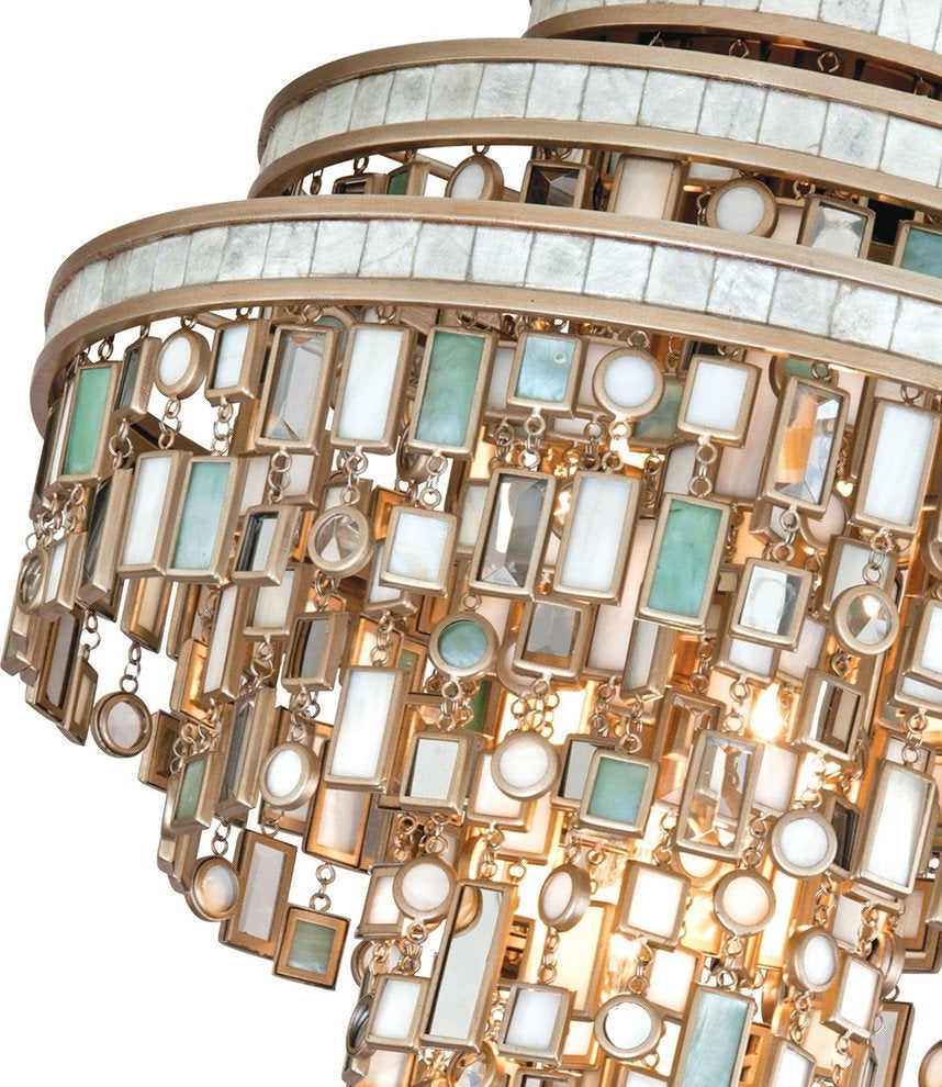 Dolcetti Flush Mount, Dolcetti Silver Finish, Mixed Shells, CrystalBy Corbett Lighting