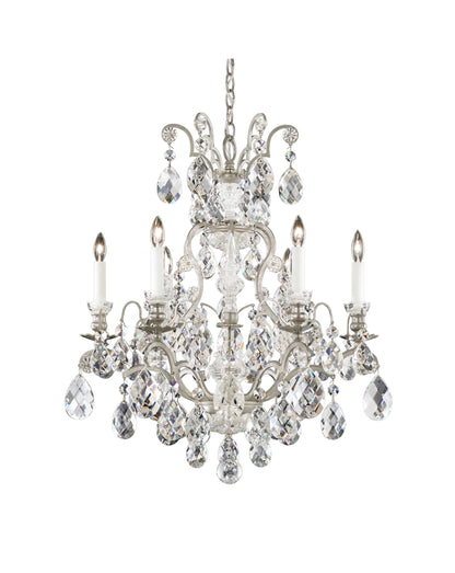 Renaissance 7-Light Chandelier in Antique Silver With Clear Heritage CrystalBy Schonbek