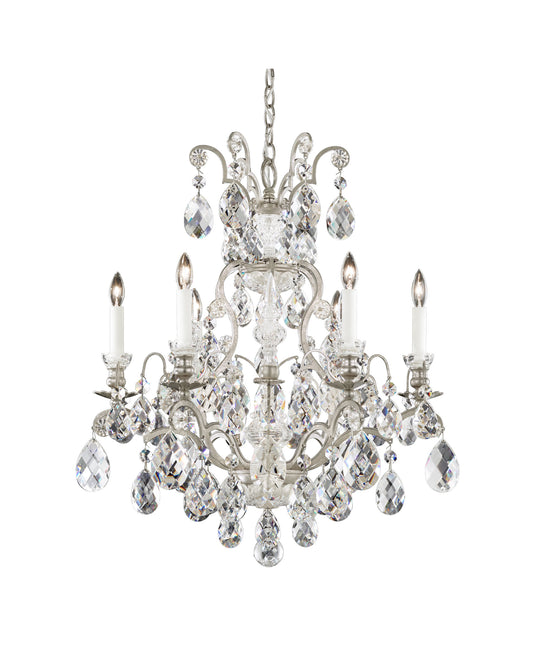 Renaissance 7-Light Chandelier in Antique Silver With Clear Heritage CrystalBy Schonbek