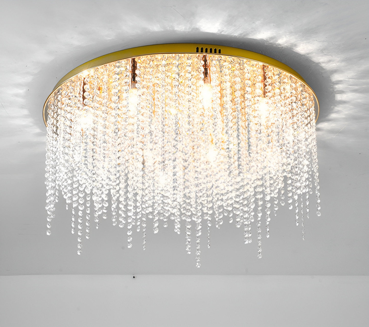 Acireale | Modern Drum LED Ceiling Chandelier, Chrome, Dia39.4", Warm Light, DimmableBy Miron Demid LLC