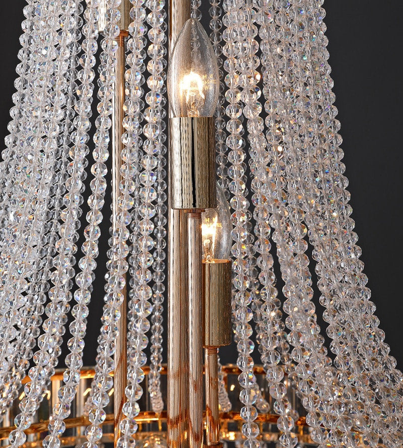 Modern loft crystal chandelier for living room, staircase, foyer., 33.5''By Miron Demid LLC