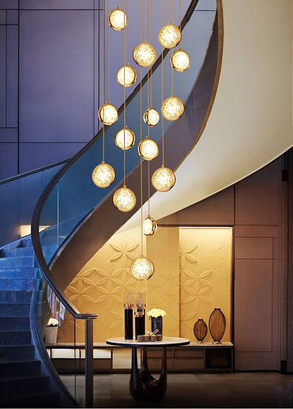 Corniglia | Staircase Crystal Chandelier, 15 LightsBy Miron Demid LLC