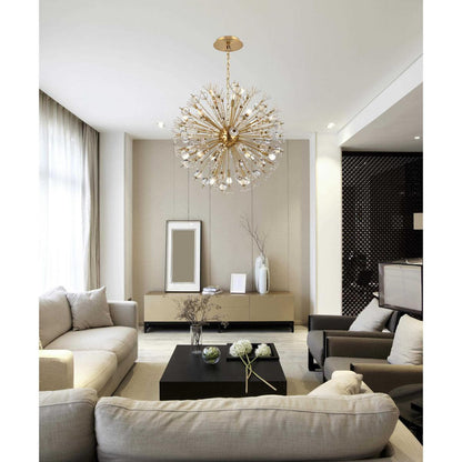 Vera 18 Light Pendant, Satin GoldBy Elegant Furniture & Lighting