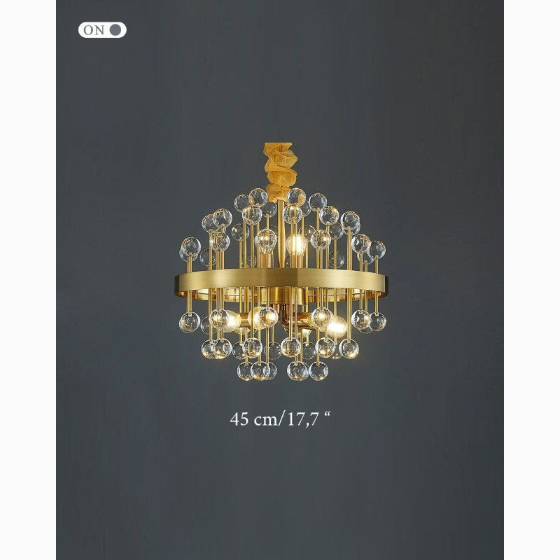 Colorful Modern Living Room Chandelier, Round Crystal, 31.5''By Miron Demid LLC