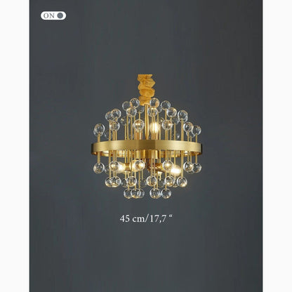 Colorful Modern Living Room Chandelier, Round Crystal, 31.5''By Miron Demid LLC