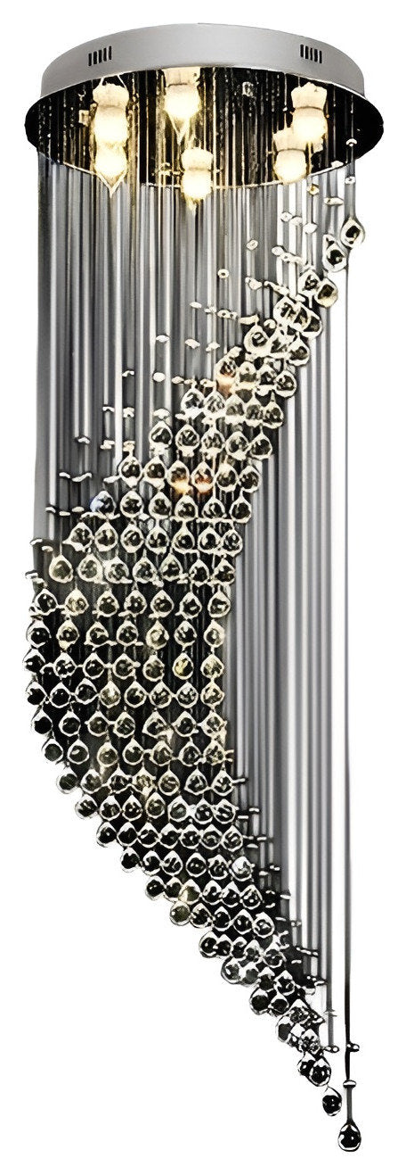 La Turbie | Duplex Spiral Moon Staircase Crystal Chandelier, 31.5"By Miron Demid LLC
