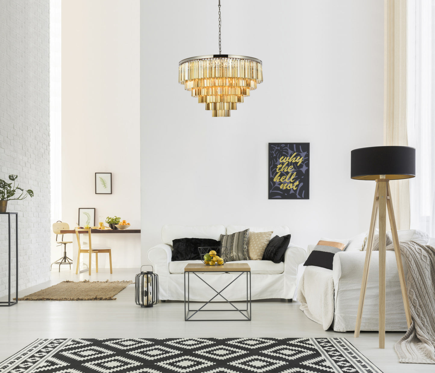 Elegant Lighting 1201D44-GT/RC Sydney 33 Light 44"W Crystal - Polished NickelBy Elegant Furniture & Lighting
