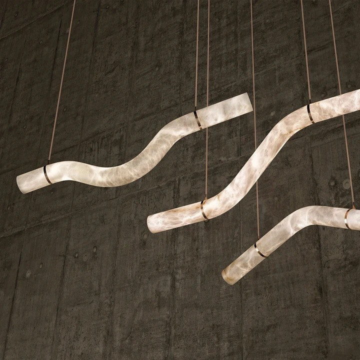 Alabaster Infinity Pendant Lamps, Style ABy Akari Lanterns