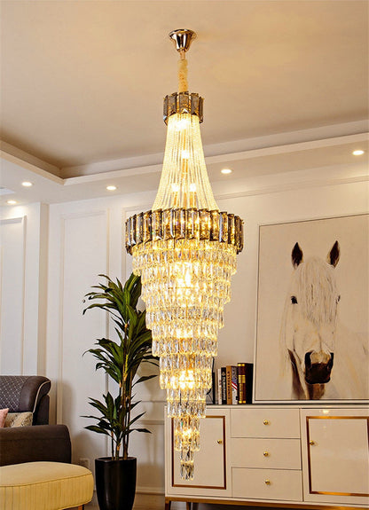 Saint-Auban | Luxury Elegant Crystal Chandelier For Stairway, Smoke Grey, Dia23.6"By Miron Demid LLC