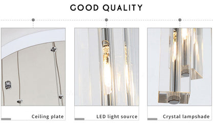 Cannes | Staircase Pendant Crystal Long Light Fixture, 30 LightsBy Miron Demid LLC