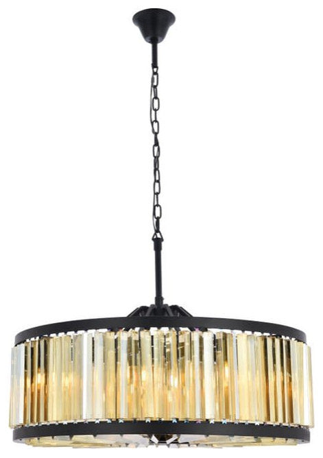 Elegant Lighting 1203D35-GT/RC Chelsea 10 Light 36"W Crystal Drum - PolishedBy Elegant Furniture & Lighting
