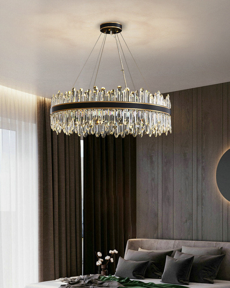 Ingria | Modern Ring LED Crystal Chandelier for Living Room, Dining Room, Dia31.4"By Miron Demid LLC