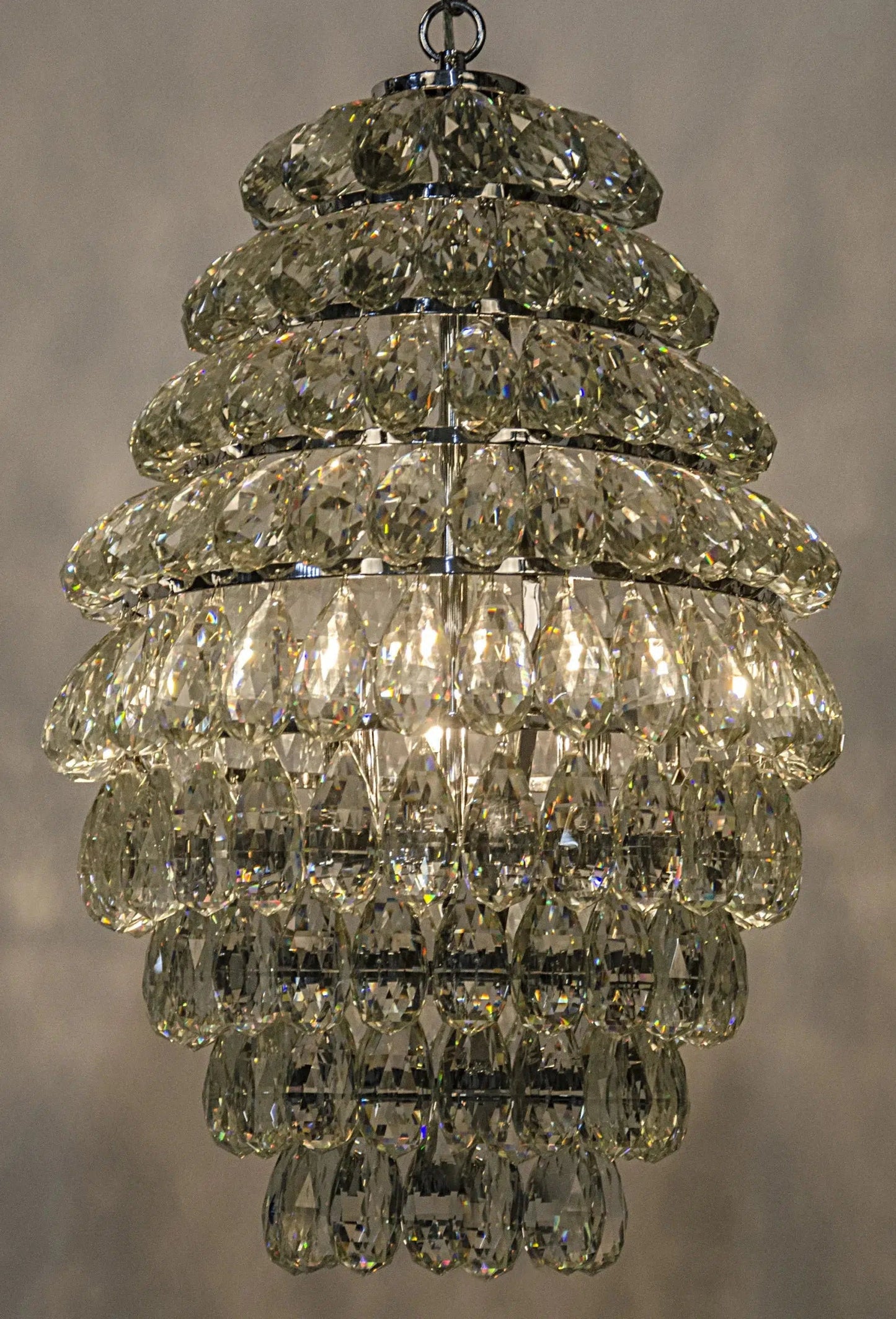 Illumination Metal and Glass Chandelier With Chrome FinishBy Noir