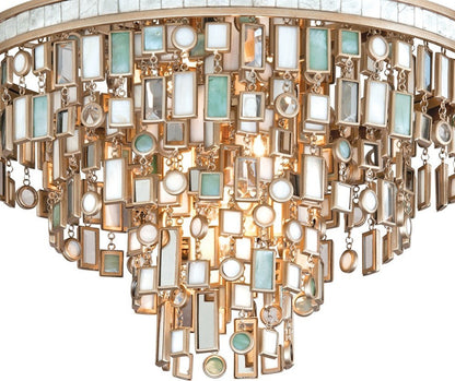 Dolcetti Flush Mount, Dolcetti Silver Finish, Mixed Shells, CrystalBy Corbett Lighting