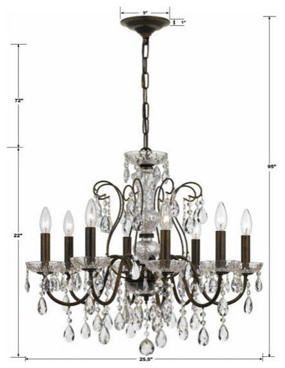 Butler 8-Light Chandelier in Minimalist Style, 25.5"Wx22"HBy Crystorama Lighting
