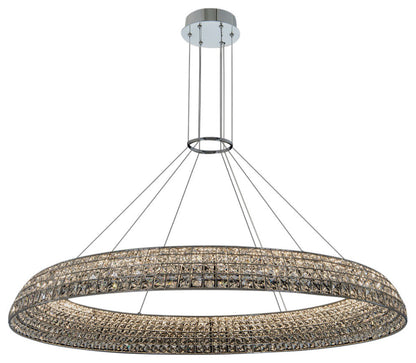 1 Light Contemporary Large Pendant by Allegri, Chrome, 5"By Allegri Crystal by Kalco Lighting