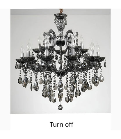Zenevredo | European-Style Retro Crystal Candle Shape Chandelier, Clear Light Color, 15 HeadsBy Miron Demid LLC