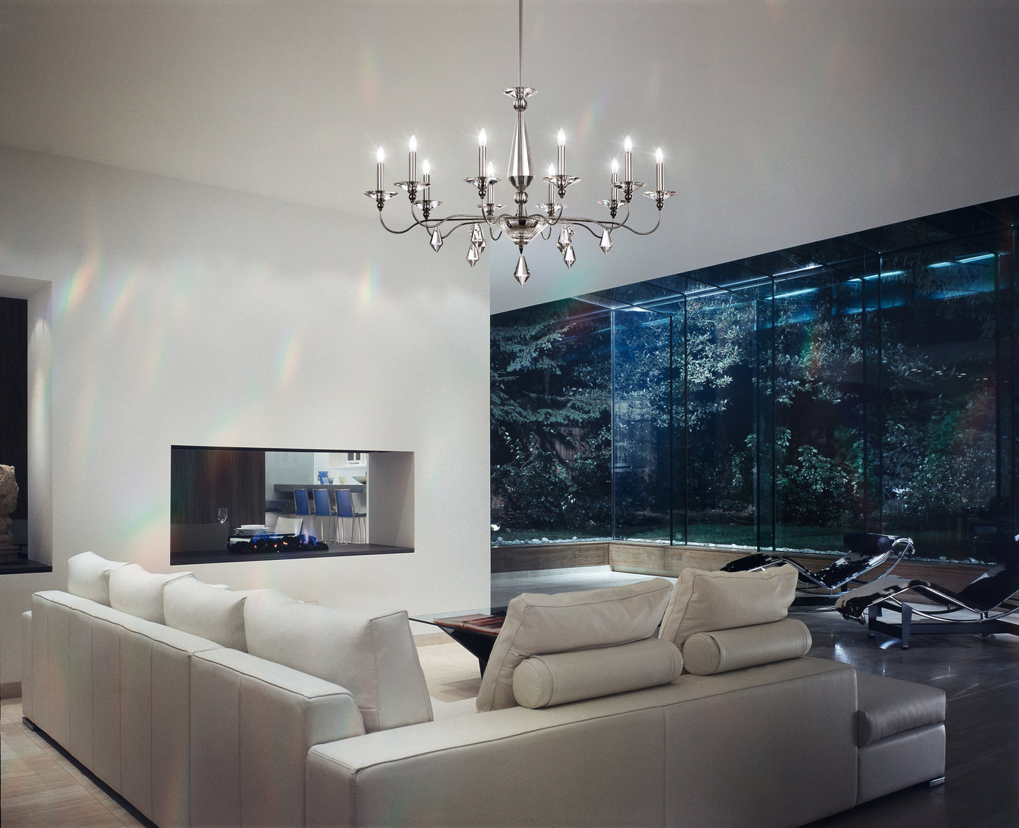 Schonbek 9695N-40Cl 10 Light Crystal Chandelier, Polished SilverBy Schonbek