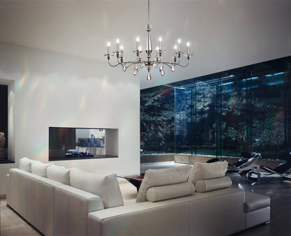 Schonbek 9695N-40Cl 10 Light Crystal Chandelier, Polished SilverBy Schonbek