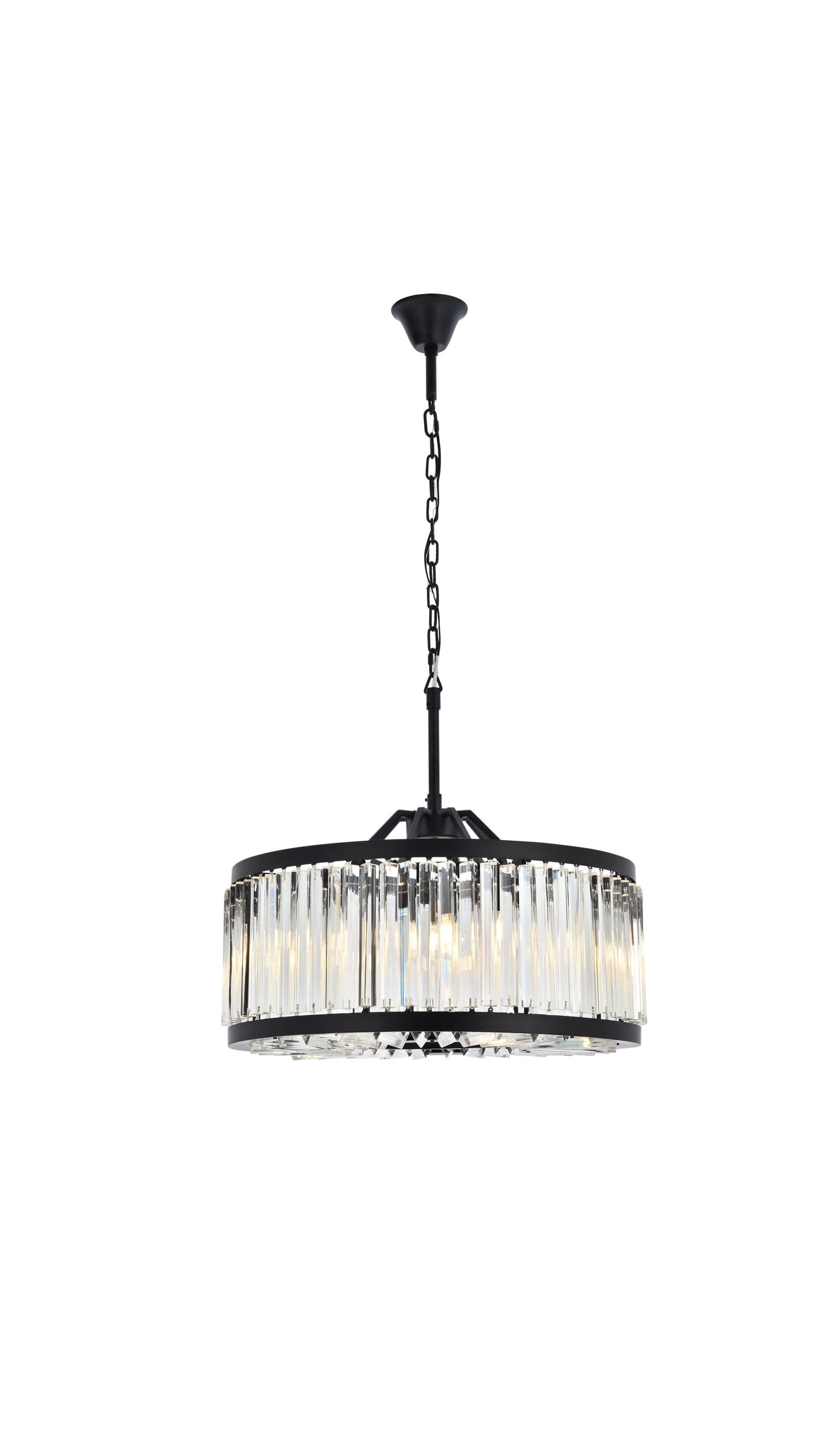 Elegant Lighting Chelsea 8 Light 28" Crystal Chandelier, Matte BlackBy Elegant Furniture & Lighting